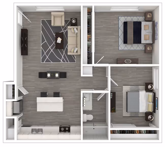 2 Bedrooms 37 floor plan